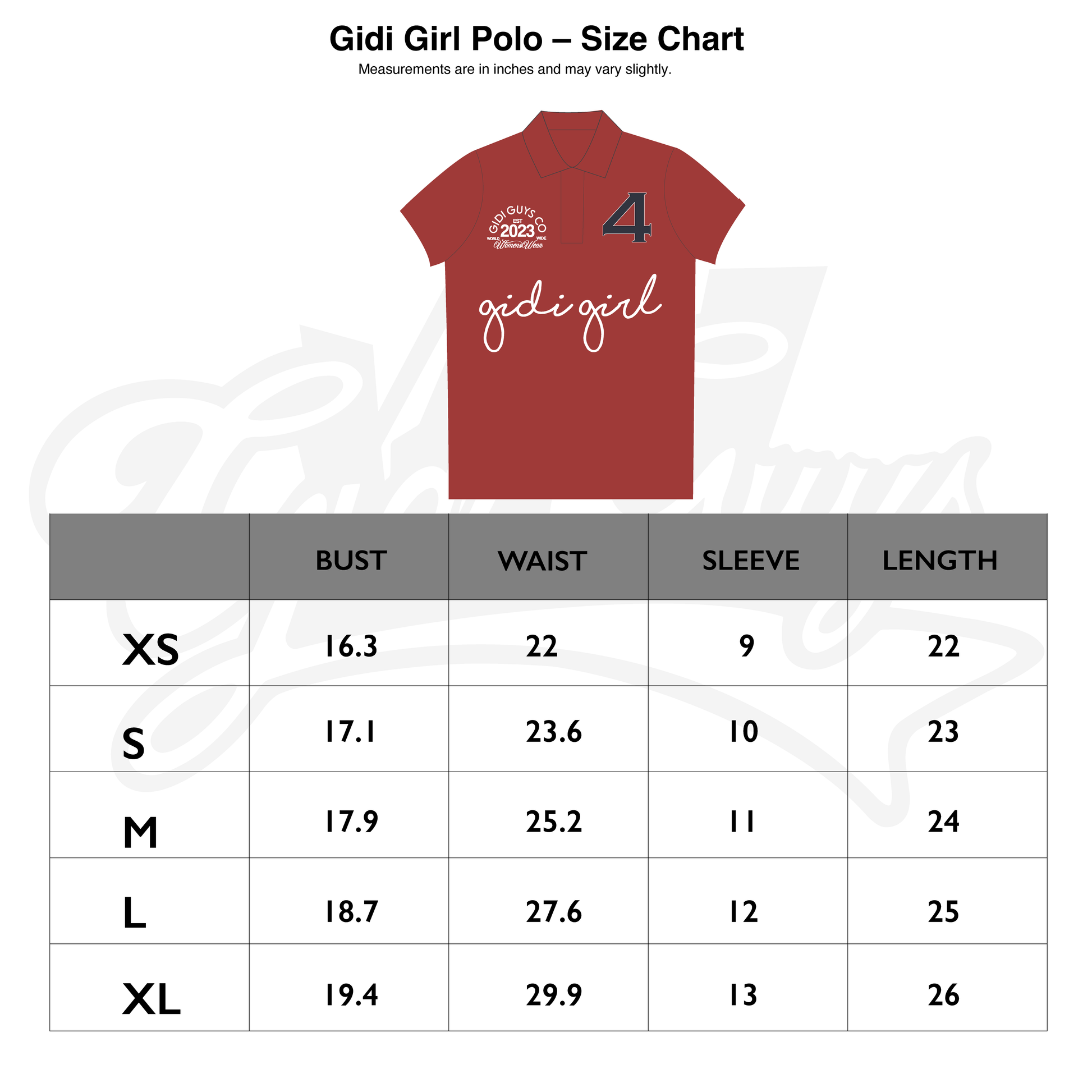 GIDI GIRL POLO - CHERRY RED
